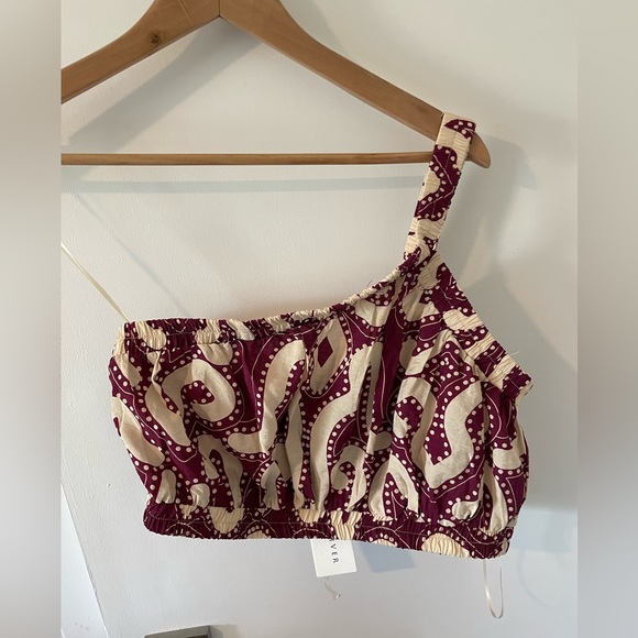 Moon River / Anthropologie one shoulder crop top - Picture 2 of 4